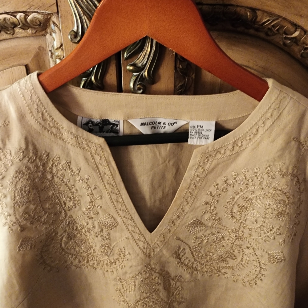 Malcolm & Co Petite Quality Irish Linen Women's Top